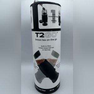 ARTLAND T2GO 20 oz Glass Tumbler Built In Filter Black NEW in Box